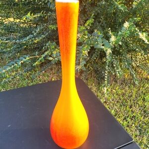Royal Haeger Red Orange Ombre Vintage Vase 15 Inchs